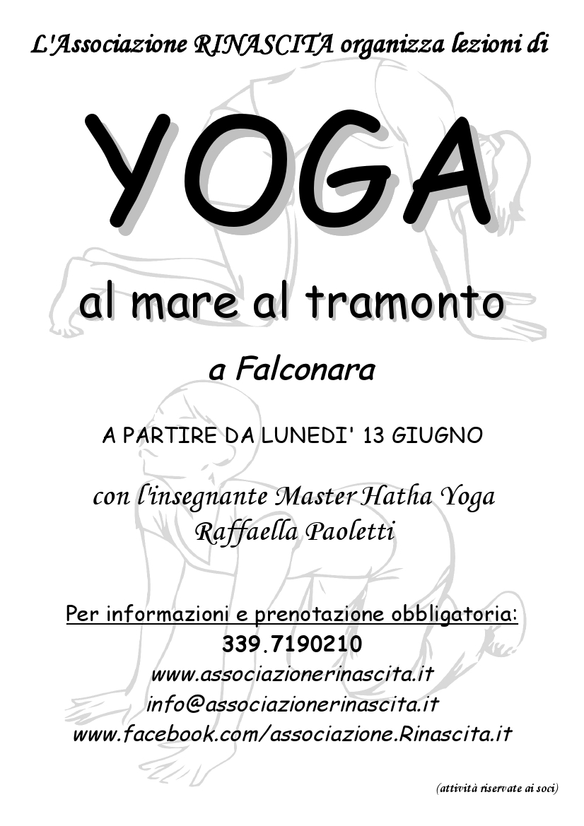 Lezioni di Yoga al Mare al Tramonto a Falconara a partire da Lunedì 13 Giugno 2016